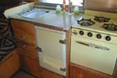 Vintage 1955 Shasta Trailer, with yellow Kitchen Laminate